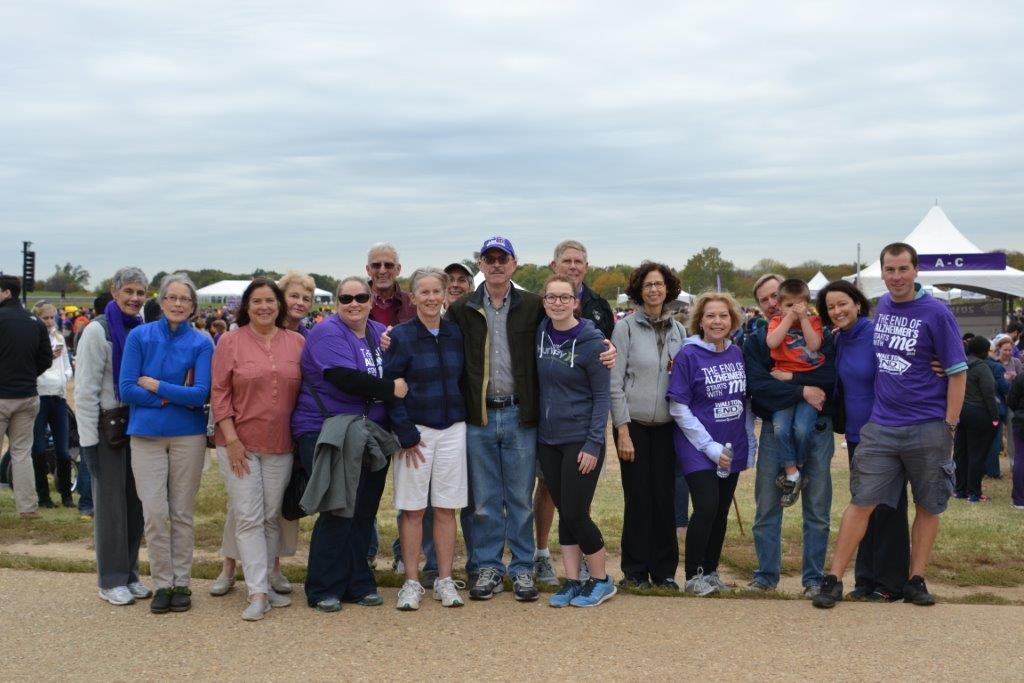 Group picture of supporters of the memory disorders memory walk in 2015